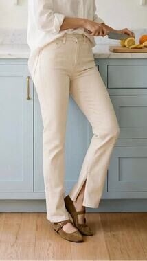 Edwin Lark Jeans Women's SZ 26 Plaster NWT Split Inseam Flare Stretch Made USA